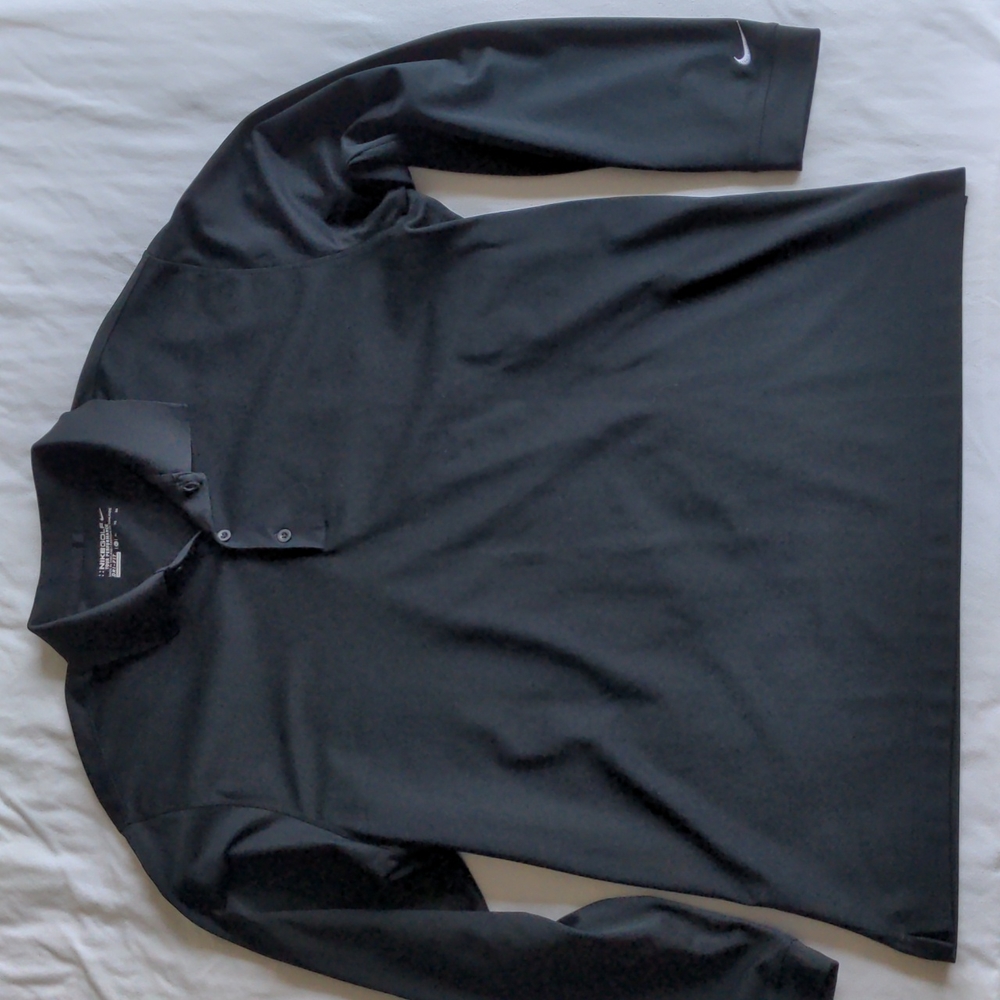 Nike Golf long sleeve Dri-fit polo Embroidered logo on sleeve size:XL Black
